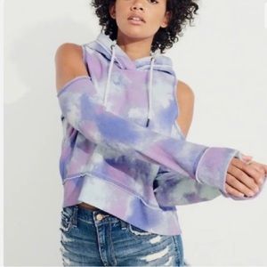 Hollister tie-dye high low hoodie